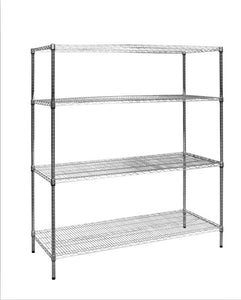 Modular Chrome Wire Storage Shelf 1500 x 600 x 1800 Steel Shelving