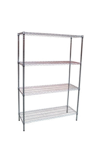 Modular Chrome Wire Storage Shelf 1200 x 450 x 1800 Steel Shelving