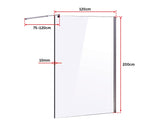 1200 x 2000mm Frameless 10mm Safety Glass Shower Screen