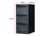 3-Drawer Shelf Office Gym Filing Storage Locker Cabinet