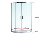 Rounded Sliding Curved Shower Screen 6mm Toughened Glass with Base