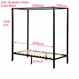 4 Four Poster Single Bed Frame