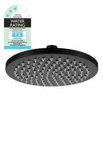 200mm Shower Head Round 304SS Showerhead Electroplated Matte Black Finish