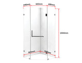 900 x 900mm Frameless 10mm Glass Shower Screen By Della Francesca