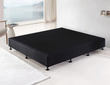 Palermo Queen Ensemble Bed Base Midnight Black Linen Fabric