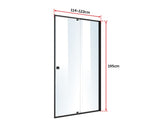 Adjustable Semi Frameless Shower Screen (114~122) x 195cm Australian Safety Glass