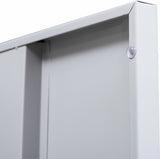 Padlock-operated lock 2-Door Vertical Locker for Office Gym Shed School Home Storage Grey