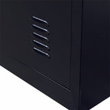 Padlock-operated lock 2-Door Vertical Locker for Office Gym Shed School Home Storage Black