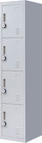 4-Digit Combination Lock 4 Door Locker for Office Gym Grey