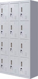 Standard locks 12 Door Locker for Office Gym - Light Grey