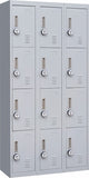 4-Digit Combination Lock 12 Door Locker for Office Gym - Light Grey