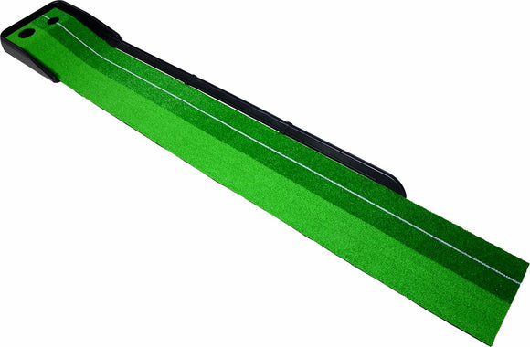 Indoor Practice Putting Green 2.5m Mat Inclined Ball Return Fake Grass 2 Holes