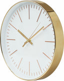 Modern Wall Clock Silent Non-Ticking Quartz Battery Operated Round Gold