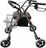 Rollator Walker Walking Frame With Wheels Zimmer Mobility Aids Seat Coffee and Black