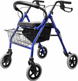 Rollator Walker Walking Frame With Wheels Zimmer Mobility Aids Seat Blue