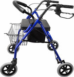 Rollator Walker Walking Frame With Wheels Zimmer Mobility Aids Seat Blue