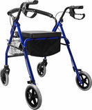 Rollator Walker Walking Frame With Wheels Zimmer Mobility Aids Seat Blue