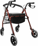 Rollator Walker Walking Frame With Wheels Zimmer Mobility Aids Seat Red