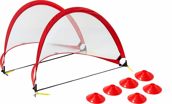 Portable Kids Soccer Goals Set – 2 Pop Up Soccer Goals, Cones, Goal Carry Bag