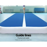 Everfit 6X2M Inflatable Air Track Mat 20CM Thick with Pump Tumbling Gymnastics Blue