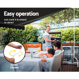 Instahut Retractable Outdoor Arm Awning 2.5 x 2M - Grey