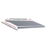 Instahut Motorised 4x2.5m Folding Arm Awning - Pearl Grey