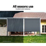 Instahut 2.1m x 2.5m Retractable Roll Down Awning - Grey