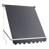 Instahut 1.8m x 2.1m Retractable Fixed Pivot Arm Awning - Grey