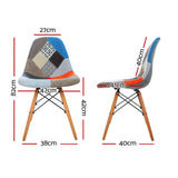 Artiss Set of 4 Retro Beech Fabric Dining Chair - Multi Colour