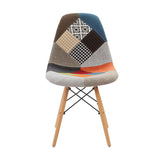 Artiss Set of 4 Retro Beech Fabric Dining Chair - Multi Colour