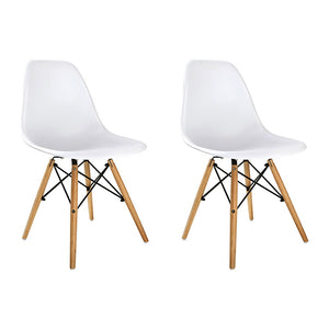 Artiss Set of 2 Retro Beech Wood Dining Chair - White