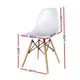 Artiss Set of 2 Retro Beech Wood Dining Chair - White