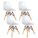 Artiss Set of 4 Retro Beech Wood Dining Chair - White