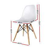 Artiss Set of 4 Retro Beech Wood Dining Chair - White