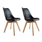 Artiss Set of 2 Padded Dining Chair - Black