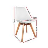 Artiss Set of 2 Padded Dining Chair - White