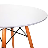 Artiss Dining Table Round Replica DSW Eiffel Cafe Kitchen Wood White 80cm