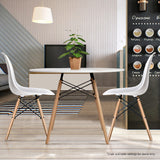 Artiss Dining Table Round Replica DSW Eiffel Cafe Kitchen Wood White 80cm