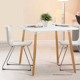 Artiss Dining Table 4 Seater Square Replica DSW Cafe Kitchen White 80cm