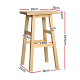 Artiss Set of 2 Beech Wood Bar Stools - Natural