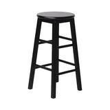 Artiss Set of 2 Beech Wood Backless Bar Stools - Black