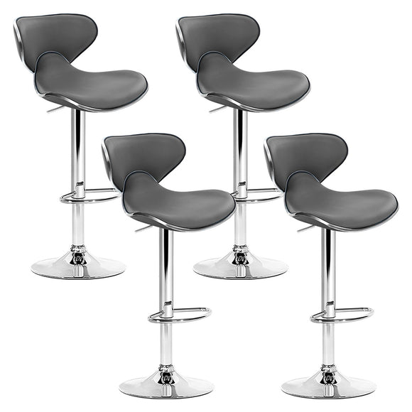 Artiss Set of 4 PU Leather Bar Stools - Grey