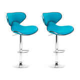 Artiss Set of 2 PU Leather Bar Stools - Teal Blue