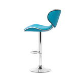 Artiss Set of 2 PU Leather Bar Stools - Teal Blue