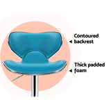 Artiss Set of 4 PU Leather Bar Stools - Teal Blue