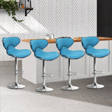 Artiss Set of 4 PU Leather Bar Stools - Teal Blue