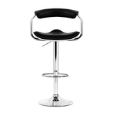 Artiss Set of 4 PU Leather Bar Stools - Black and Chrome