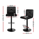 Artiss Set of 4 Bar Stools PU Leather Criss Cross Style - Black and Chrome