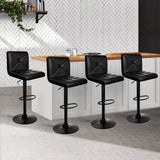 Artiss Set of 4 Bar Stools PU Leather Criss Cross Style - Black and Chrome