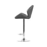 Artiss Set of 2 Kitchen Bar Stools - Grey and Chrome